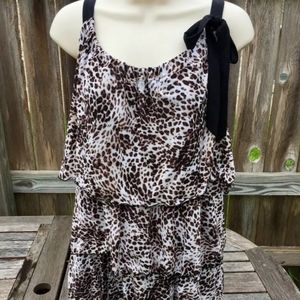 Style&co.Women's Tiered Ruffle Animal Leopard Top